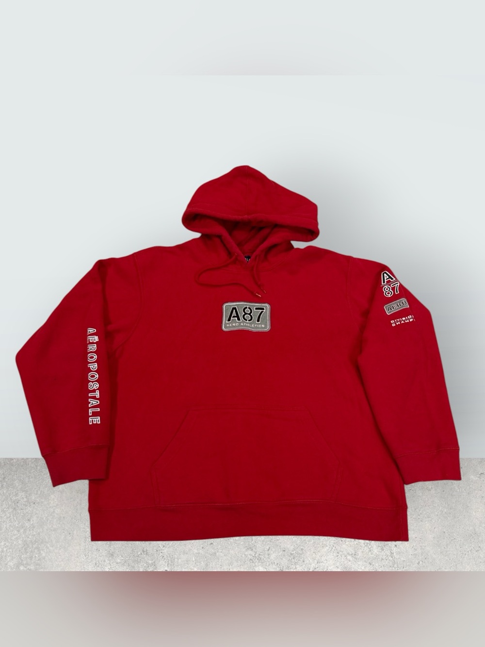 Aeropostale Men’s Red A87 Aero Athletics Long-sleeve Hoodie  Size Large